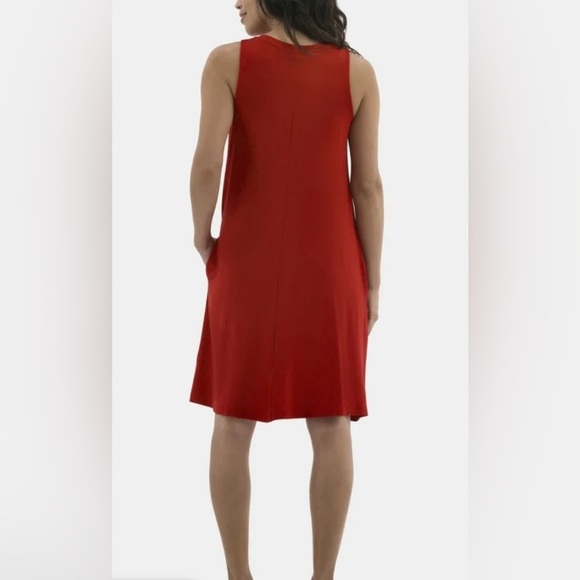 TIME AND TRU sleeveless crewneck tank dress midi red rover color size 12-14 - Picture 2 of 7